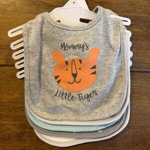 NEW Set of 5 Baby Bibs Gender Neutral Boy Hudson Baby